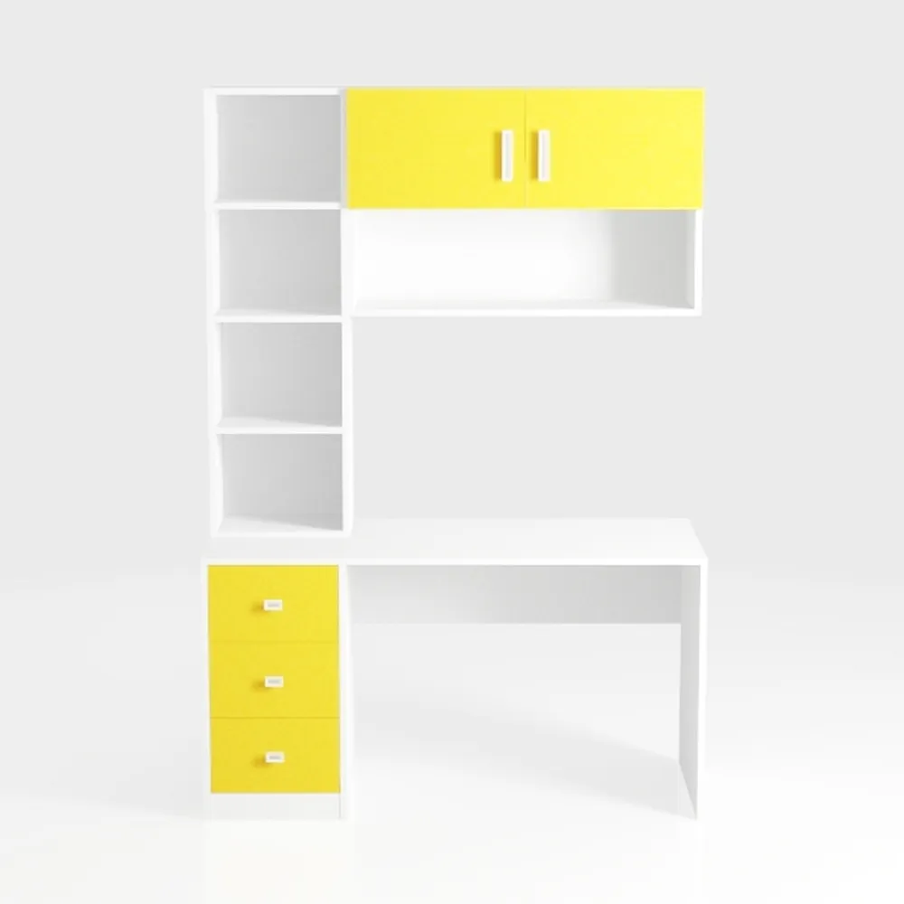 Haibinsuo Computer Desk with 2 Drawers and 3 Hutch