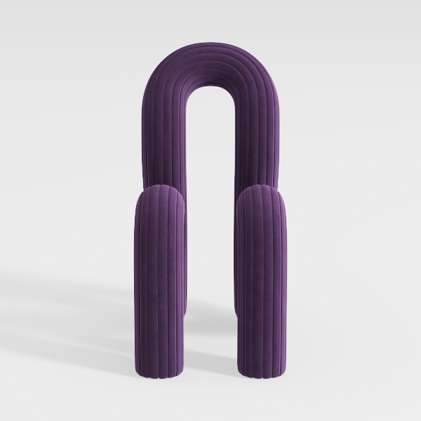 Vanity Chair with Back, Modern Ottoman - Soft Padd