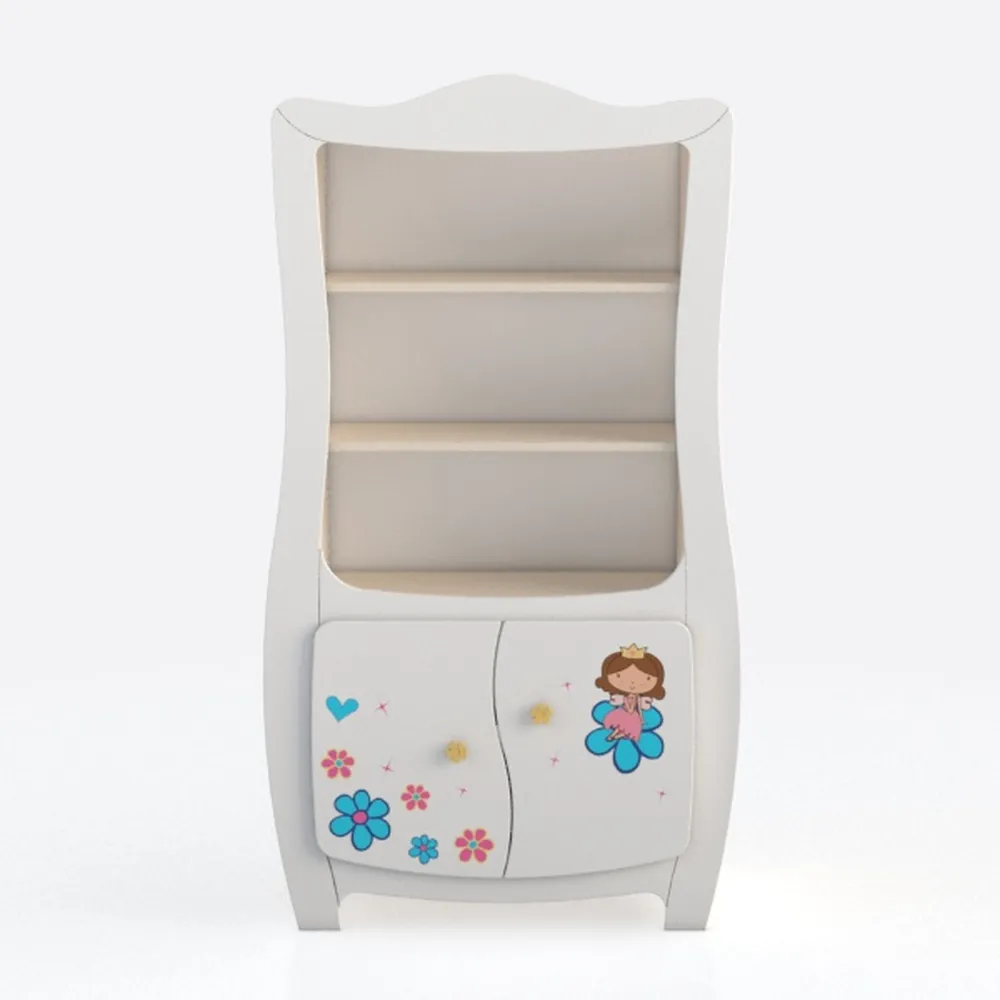 INFANS Kids Bookshelf with Wheels, Wooden Bookcase