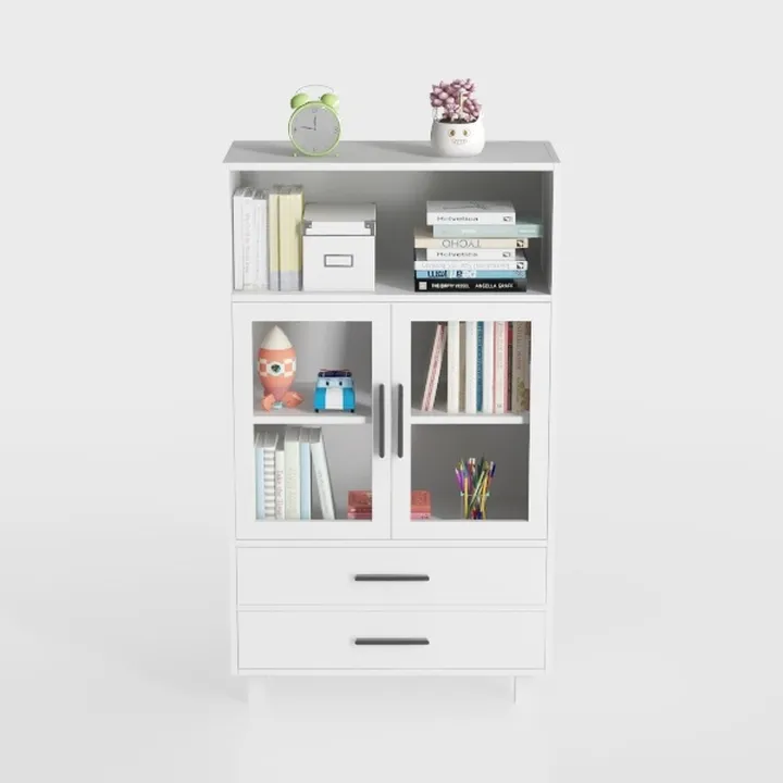 IRONCK Bookshelf with Drawers, 70.9 inch Tall