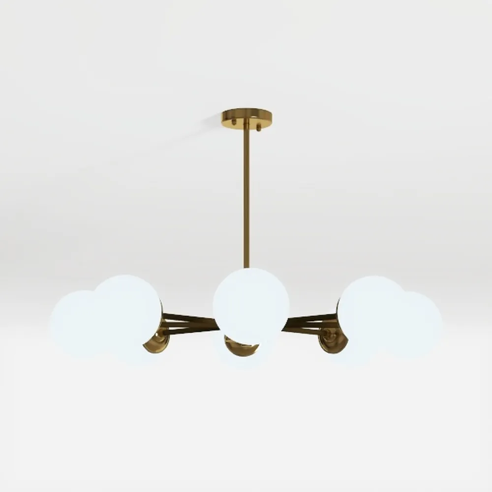 6-Light Modern Farmhouse Gold Chandeliers for