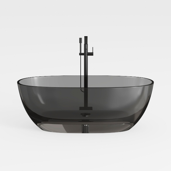 67&quot; Freestanding Bathtub, Oval Shaped Stone Resin