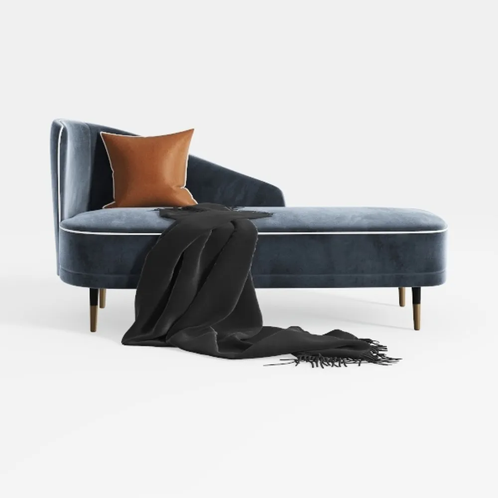 58" Modern Velvet Chaise Lounge Indoor,Upholstered