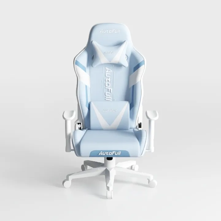 Pastel Blue Fabric Modern Gaming Chair 3D Model