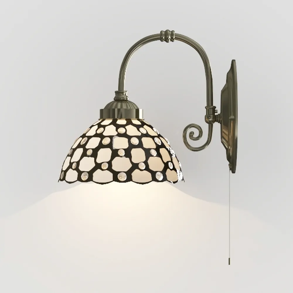 WERFACTORY Tiffany Floor Lamp Cream Amber Stained