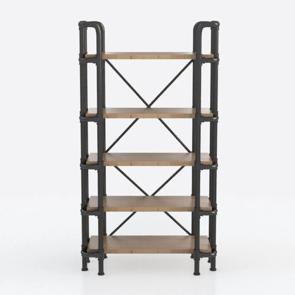 Tribesigns 5-Tier Bookshelf, Vintage Industrial