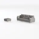 106 * 66.5" L Shaped Convertible Sectional Sofa Left 45 Degree View