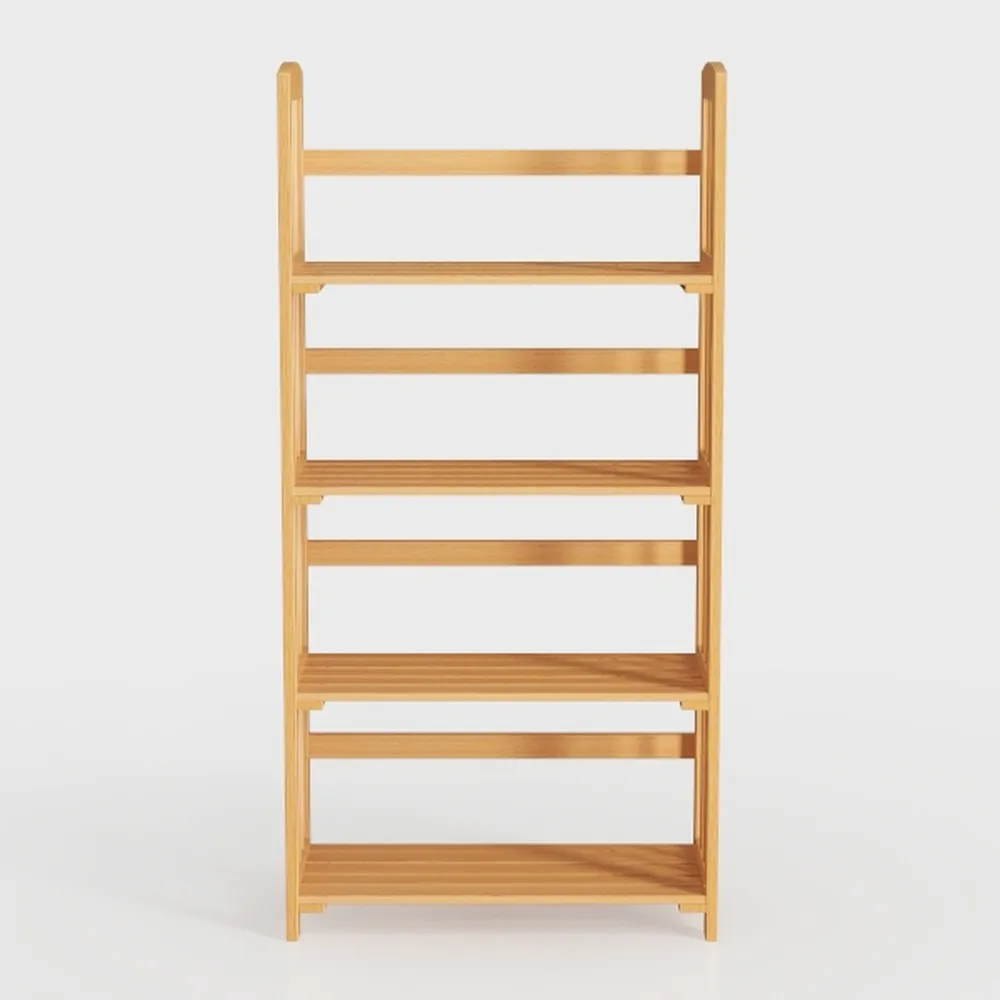 FOTOSOK 6-Tier Bamboo Shelf, Bamboo Bookcase with