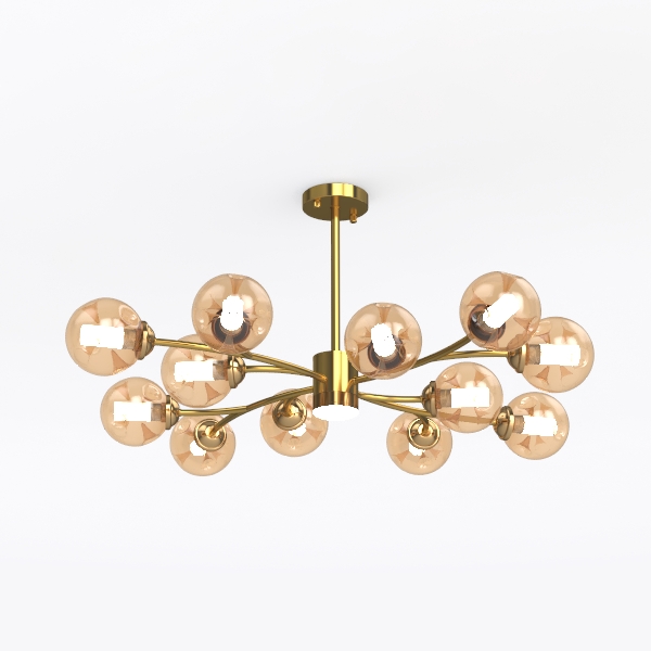 Glass Globe Chandelier Mid Century Modern Pendant