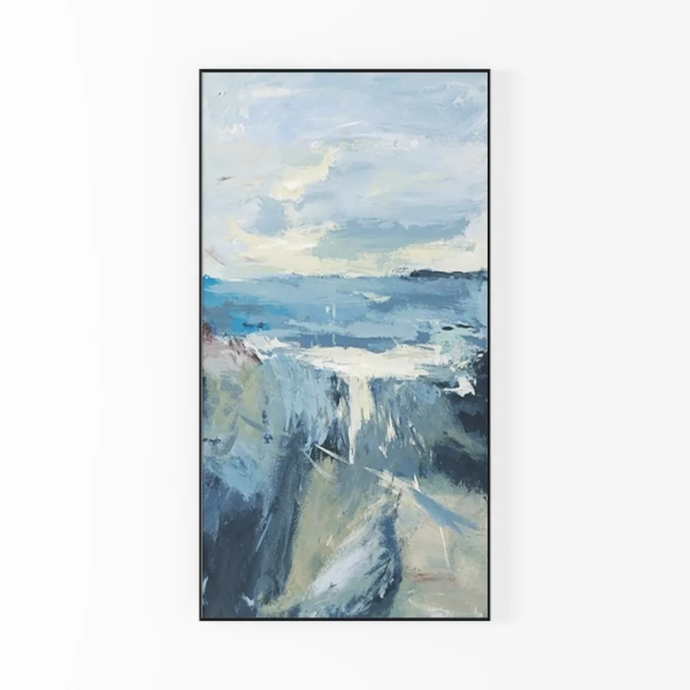 Lilypads In Blues Framed Impressionism 1 Piece Can