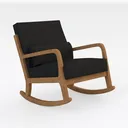 Mid-Century Modern Accent Chair, Upholstered Arm Right 45 Degree View