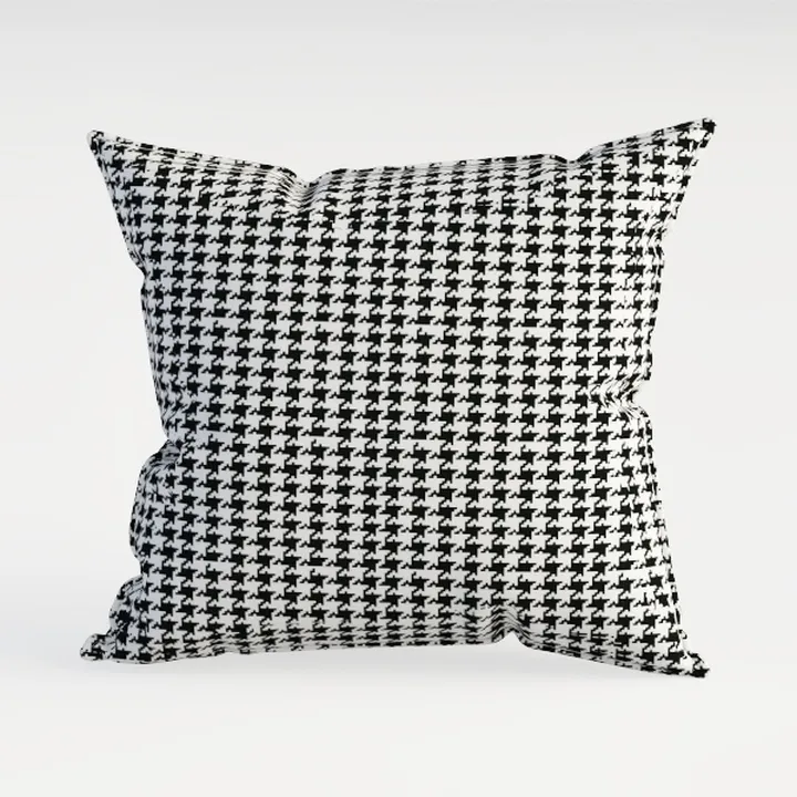 Houndstooth Fabric Throw Pillow Classic Decorative 3D Model
