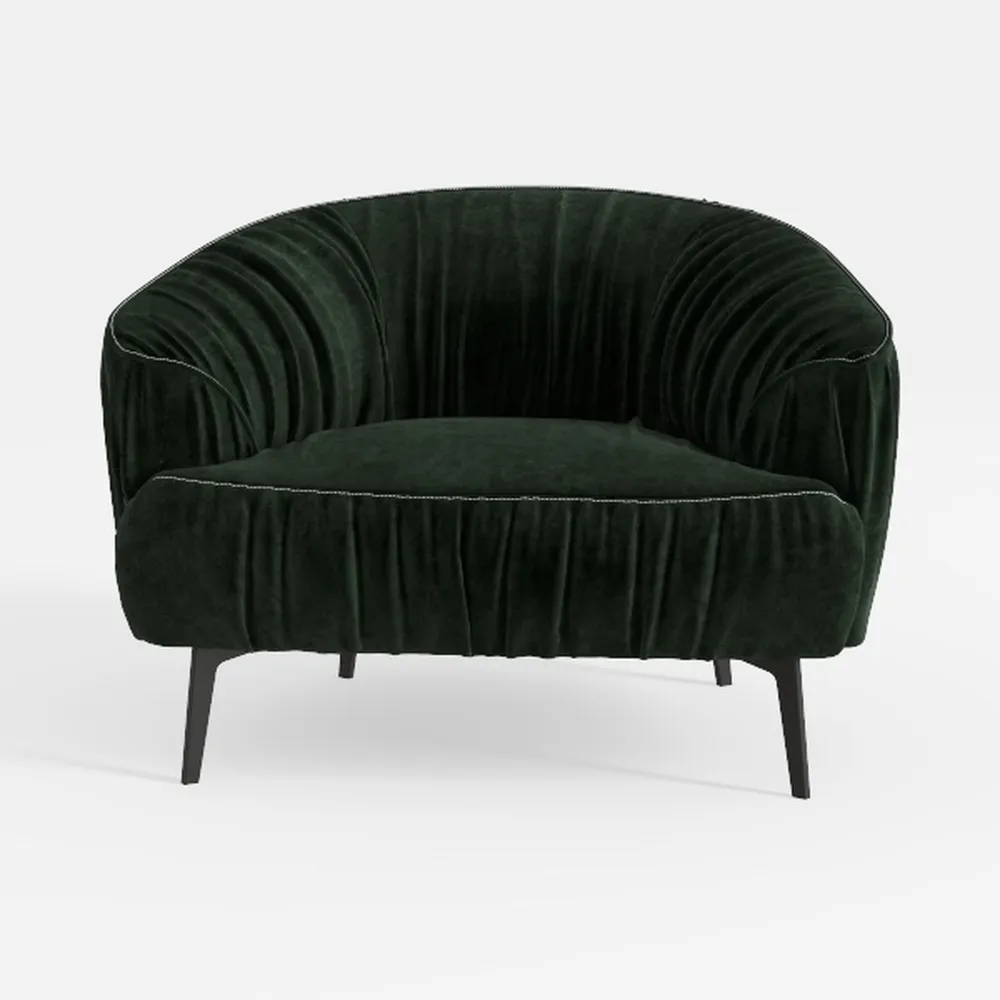 LINSY Accent Chair with Ottoman, Modern Barrel