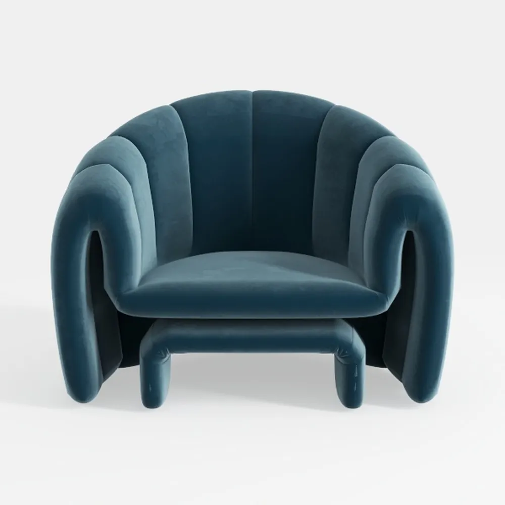 Yaheetech Velvet Barrel Chairs, Accent Chairs