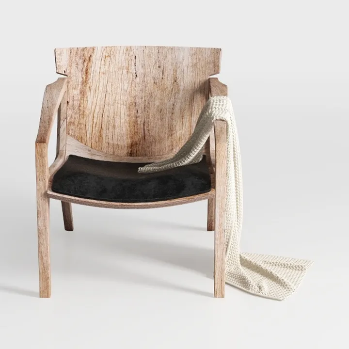 Clihome Mid-Century Modern Accent Chair with Wood 