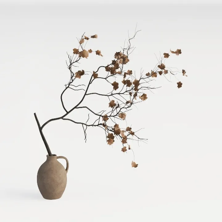 GeLive Brown Ceramic Rustic Vase Jingdezhen