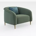 Modern Accent Chair,Upholstered Arm Chair Corduroy Right 45 Degree View