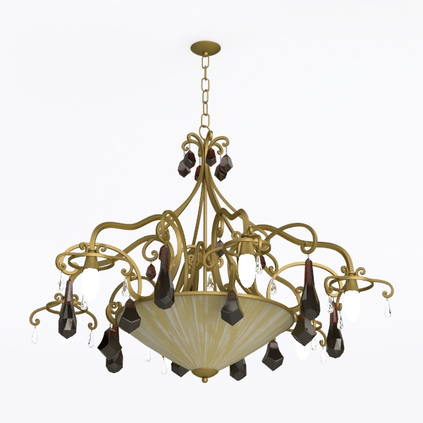 Gold Crystal Chandelier 8-Light Vintage Ceiling