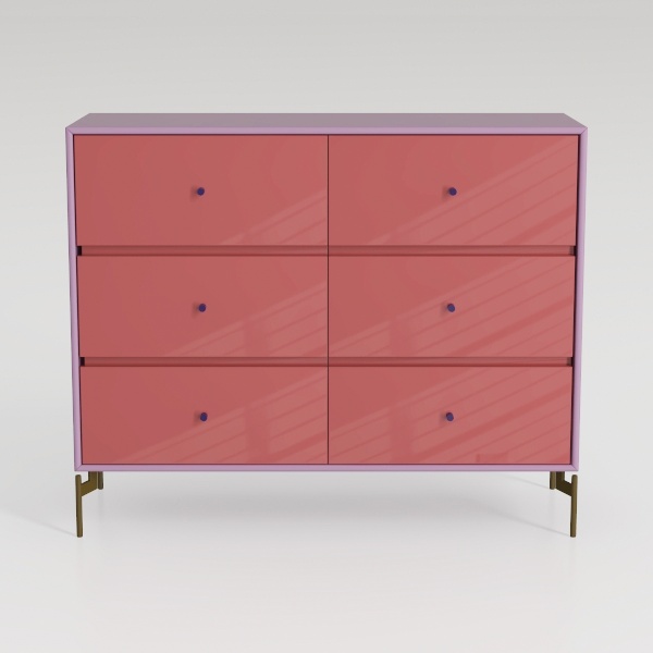 Dresser for bedroom, Pink Bedroom Dresser with LED