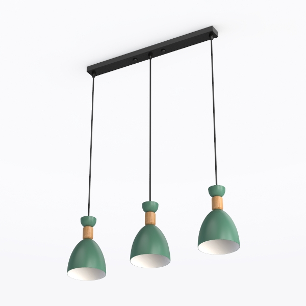 chandelier-8686-3 head long plate-green green green