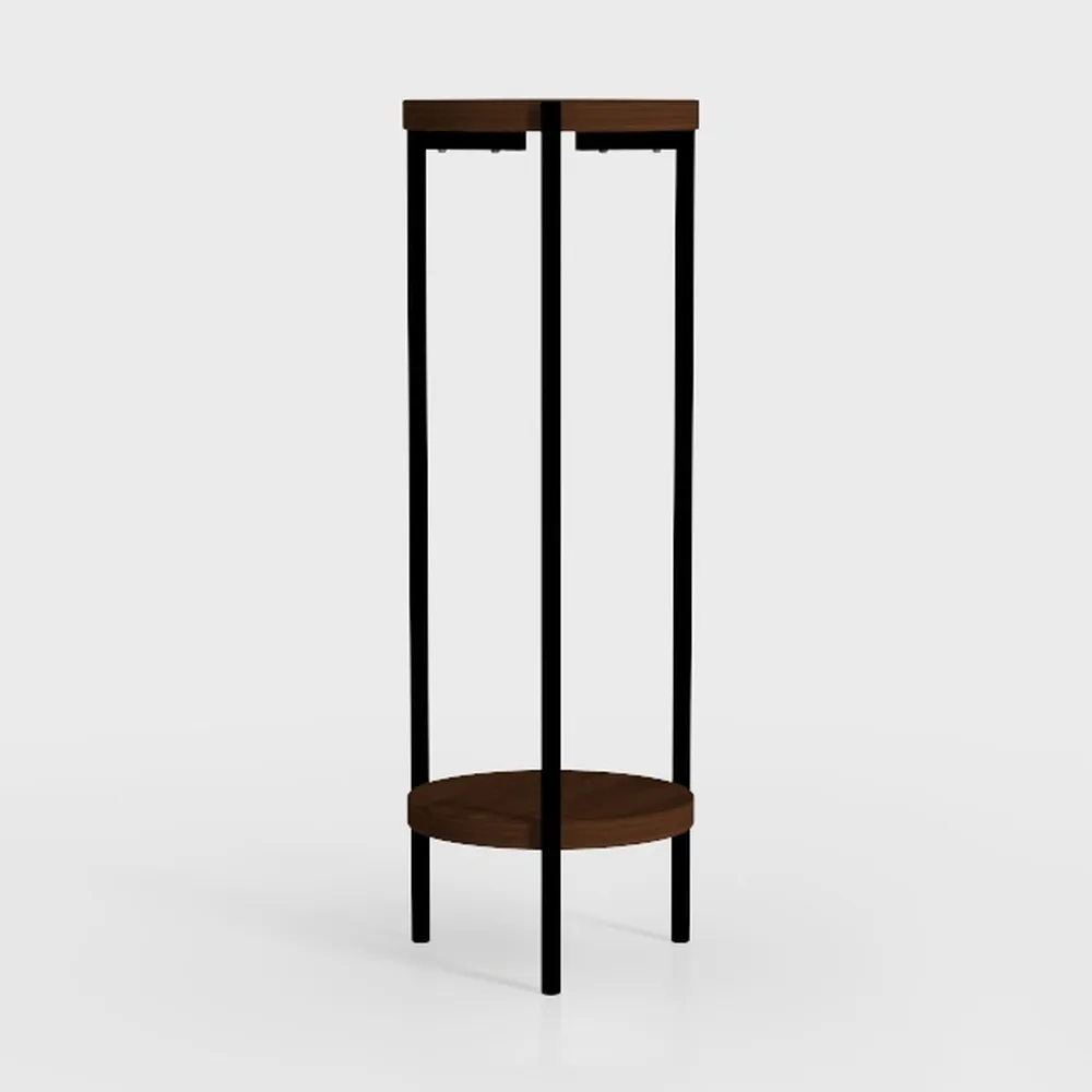 Round Side Table, Small End Table with Storage