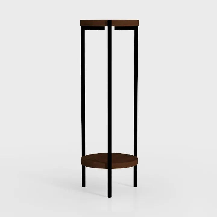 Round Side Table, Small End Table with Storage