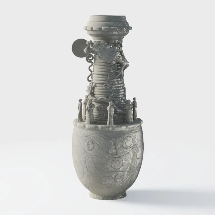 Handmade Black Terracotta Vase, 10" Tall with