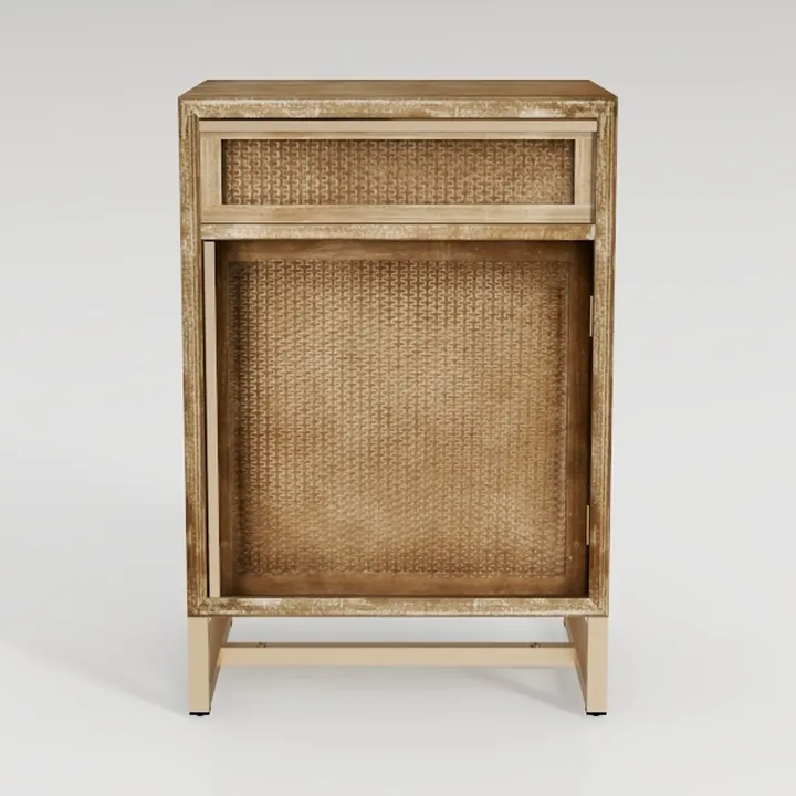 Retro Rustic Nightstand Solid Fir End Table Side