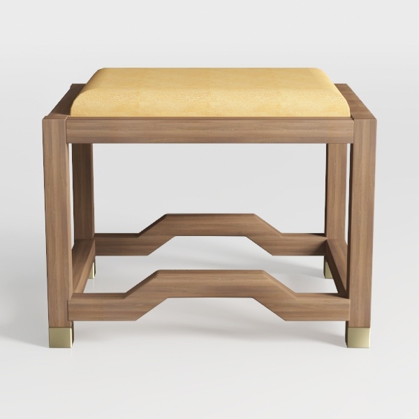 Somerset Driftwood Vanity Bench with Fabric Seat 1
