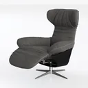 Executive Leather Computer Chair Back Support, Hig Left 45 Degree View
