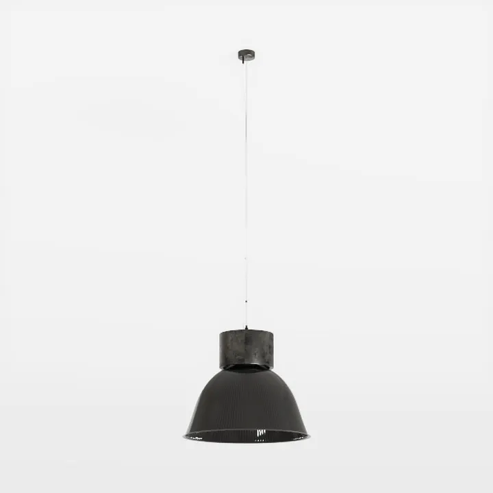 Minimalist Black Metal Industrial Pendant Lamp 3D Model