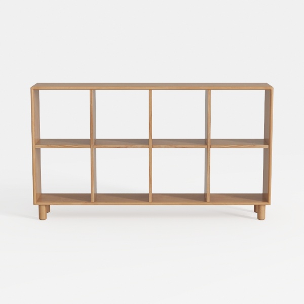 Tangkula 6 Cube Low Bookshelf, 2-Tier Short Wood