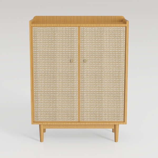 ORRD Shoe Cabinet, 5 Tier Boho Wooden Shoe Storage