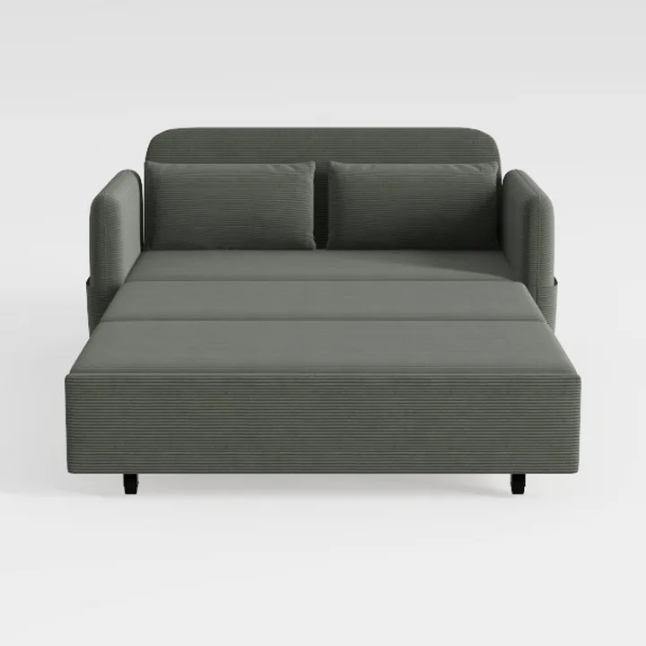 Minimalist Corduroy Convertible Sofa Bed 3D Model