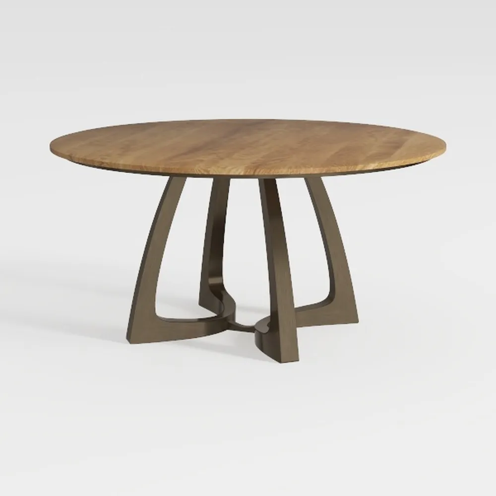 43.3in-59in Extendable Round Dining Table for 4-8