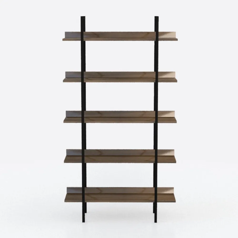 6 Tier Bookcase, 47 Inch Wide Wood Bookshelf