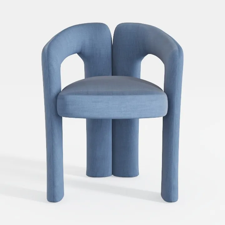 Linen Modern Dining Chairs Set of 2, Upholstered