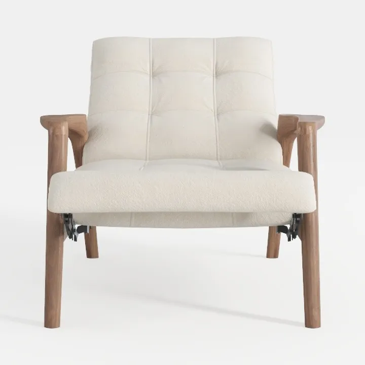 Chaise Lounge Chair Indoor with Wooden Legs