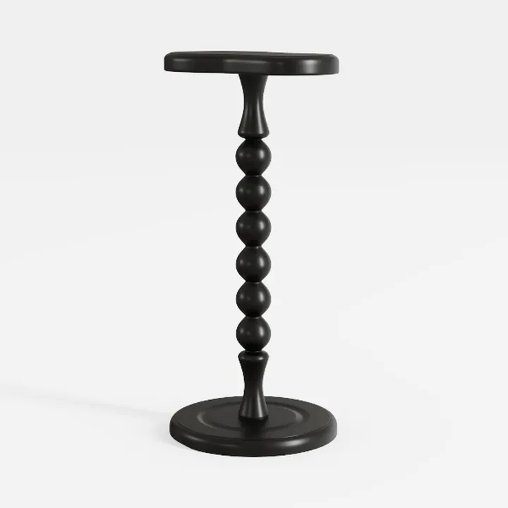 Minimalist Black Solid Wood Spindle Side Table 3D Model