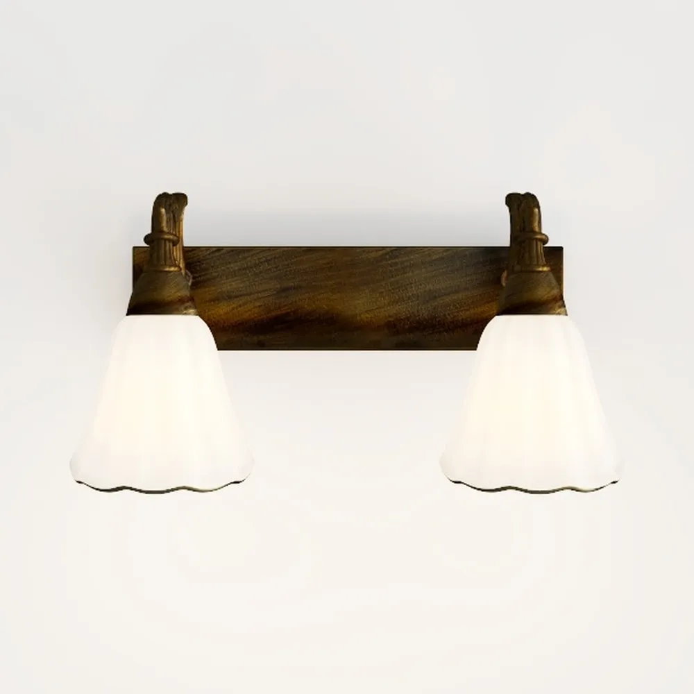 Wood Vanity Lights,3-Light Farmhouse Bathroom