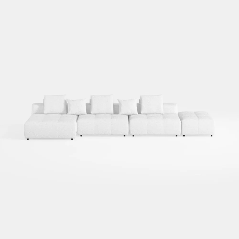 Yohan White Reclining Sectional Sofa - Luxurious
