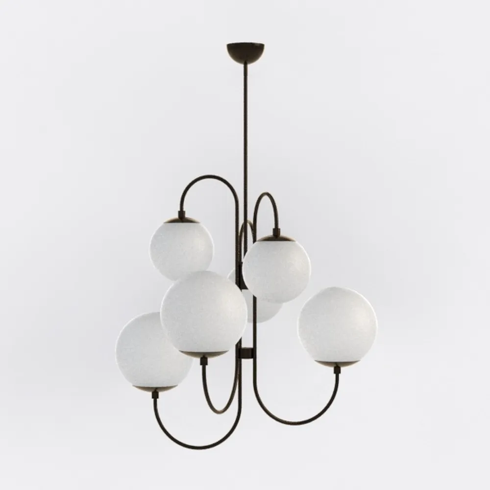 30" Black Chandelier, 6-Light Dining Room Light