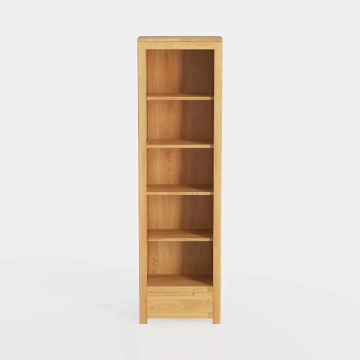 Bookcase Natural Oak Solid Oak Wood, Oak veneered