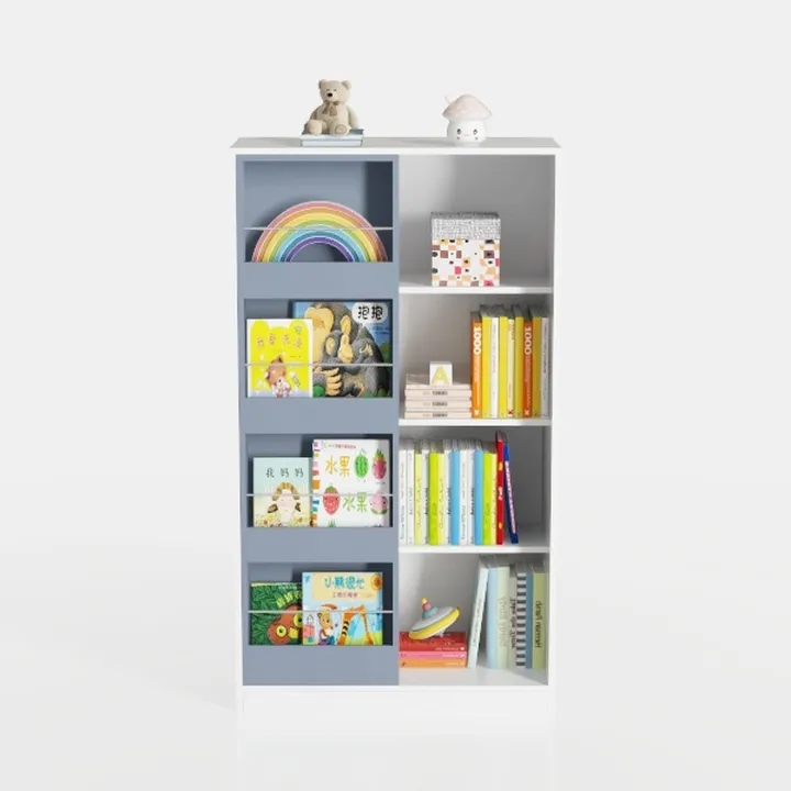 White Kids Bookshelf Wood Toy Storage Organizer