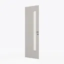 Minimalist Frosted Glass Insert Interior Door 3D Model Left 45 Degree View