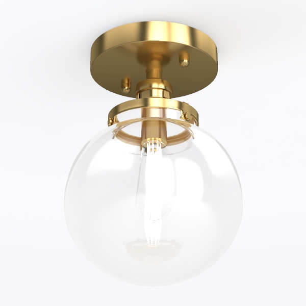 KCO Lighting Amber Glass Globe Flush Mount Ceiling