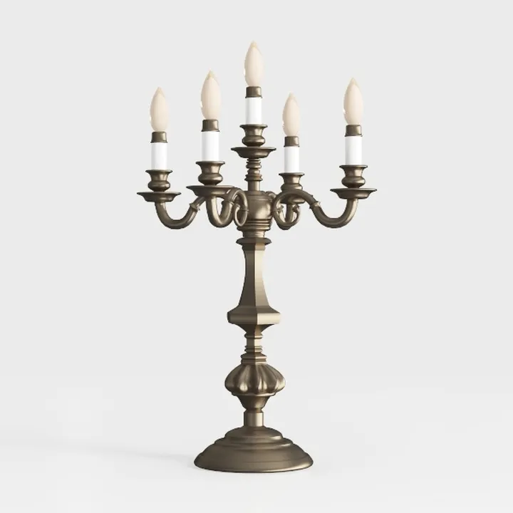 5 Arms Candle Holder, 5 Arms Alloy Candle Holder