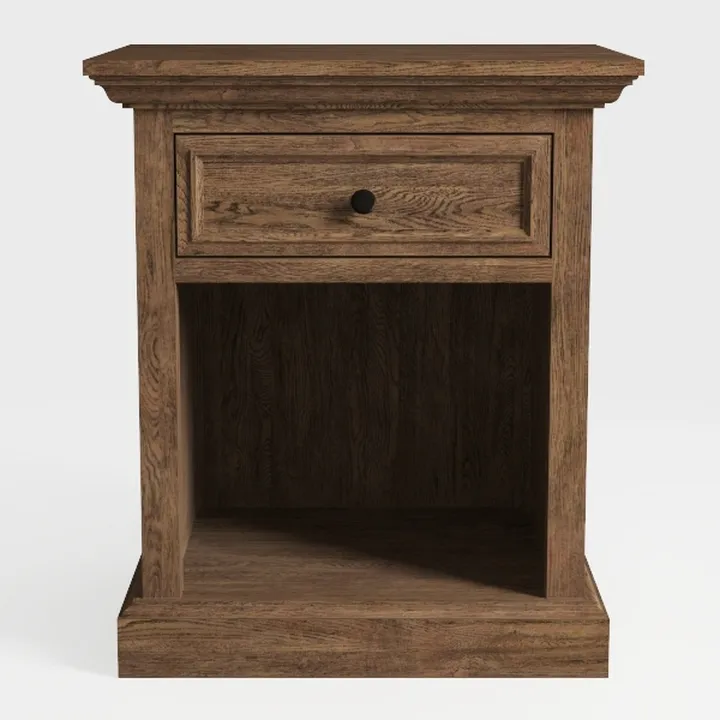 Brown Nightstand with Slide Out Storage Drawer and