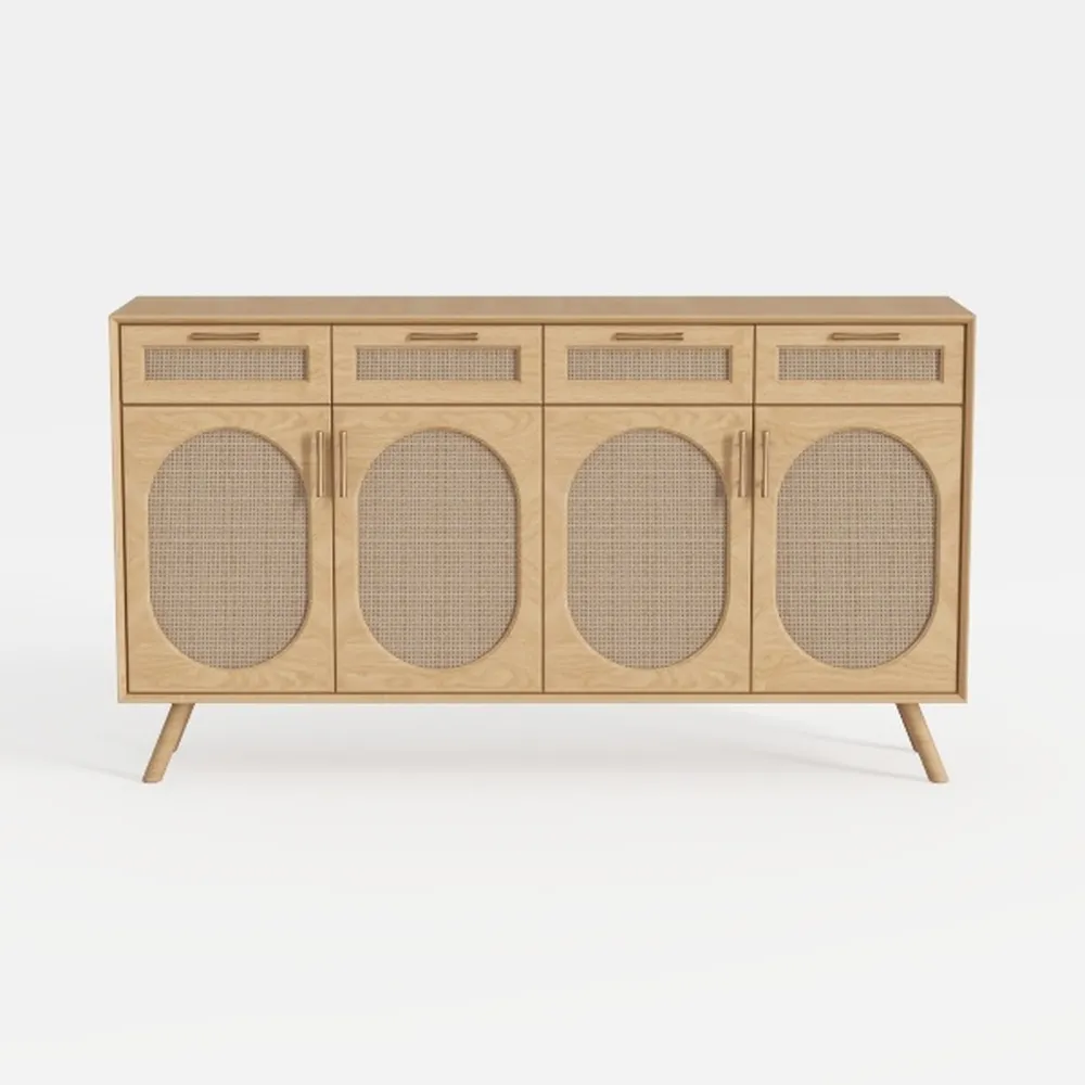 Sideboard Buffet Cabinet with Rattan Doors