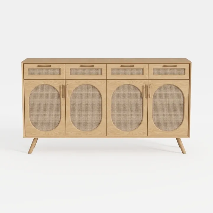 Sideboard Buffet Cabinet with Rattan Doors